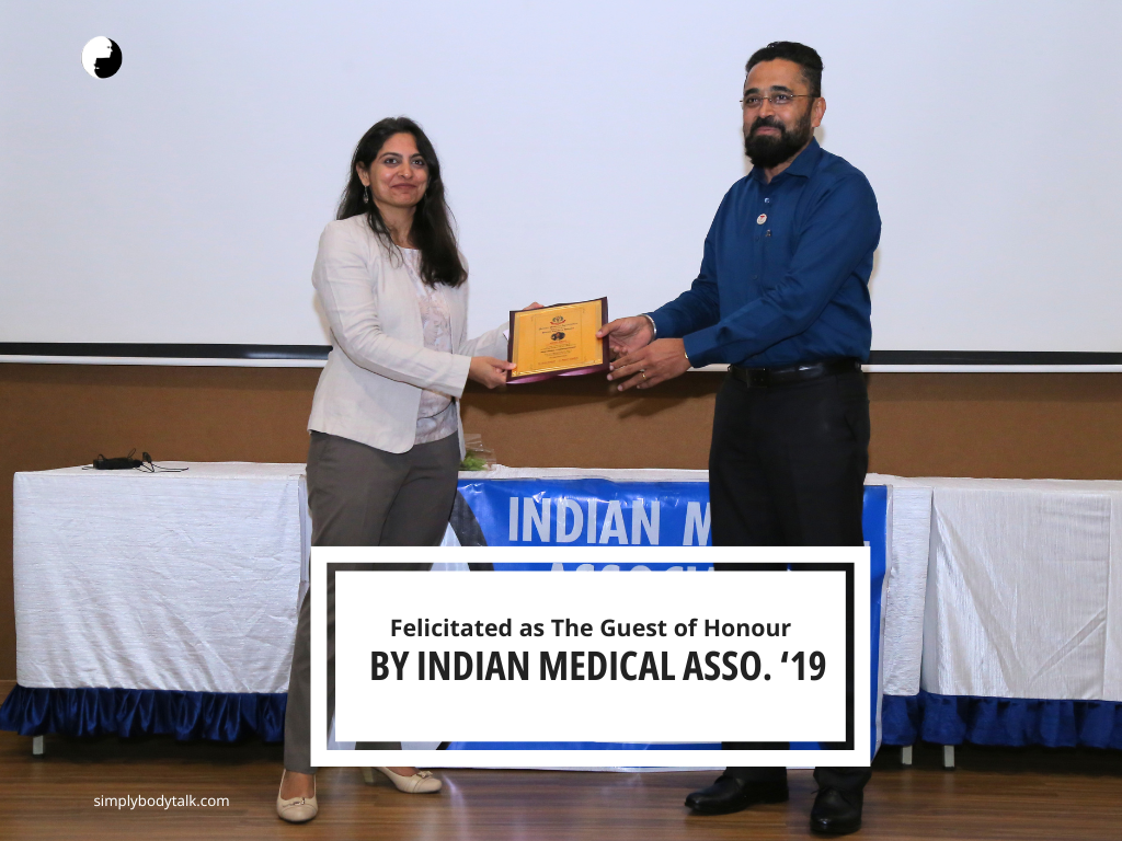 Khyati bhatt IMA felicitation Recognitions