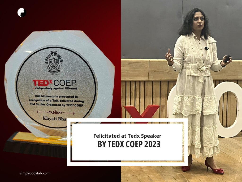 Khyati bhatt Ted Talk felicitation Recognitions