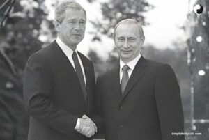 Bush and Putin Handshake